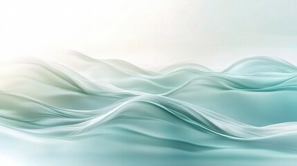 Fototapeta premium A care background with gentle waves in soft blues and greens, offering a calming and soothing visual, copy space, High quality, + --ar 16:9 --v 6.1 Job ID: 0e1d8894-f7ba-4472-ad83-4a5bdc256090