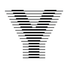 Naklejka premium Letter Y logo with abstract geometric horizontal parallel lines