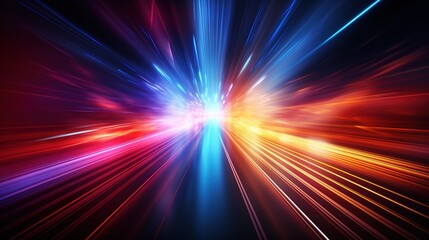 Obraz premium Abstract background with colorful light streaks radiating outwards.
