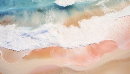 Fototapeta premium Tonal Serenity High-Detail Aerial View of Waves and Sand
