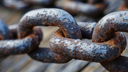 blockchain security chain with encoded links