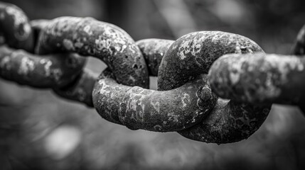 blockchain security chain with encoded links