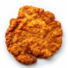 a fried chicken cut in half on a white plate