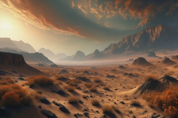 Desert Landscape at Sunset