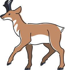 Fototapeta premium 手描きのプロングホーンのイラスト