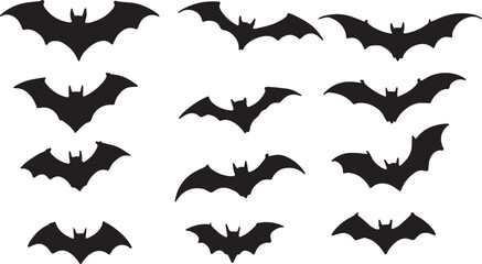 a bundle fills of silhouette bats.