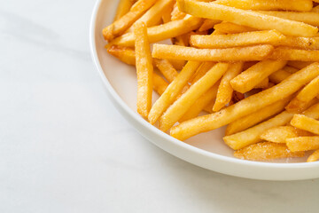 French fries with sour cream and ketchup