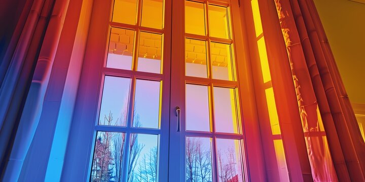 Thermography of window in room, analysis of energy efficiency of a house