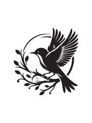Bird silhoutee vector arts and illustrations.