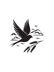 Bird silhoutee vector arts and illustrations.