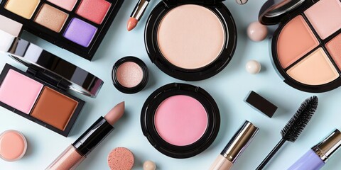 The Alluring World of Cosmetics: A Prominent Beauty Industry Display Showcasing Diverse Products and Tools for Enhancing Elegance