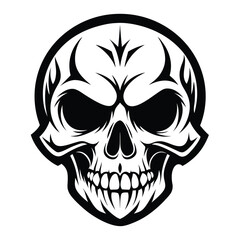 Fototapeta premium Skull Tattoo Vector Art Illustration. Generative AI
