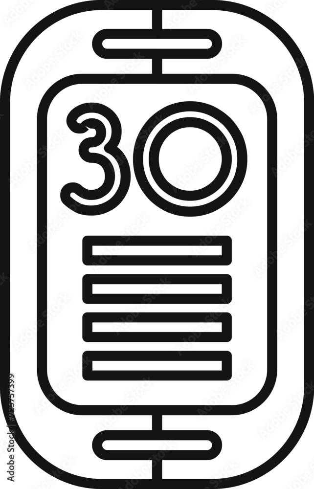 Poster line icon of a smartphone displaying a speed limit, emphasizing the importance of safe driving pract