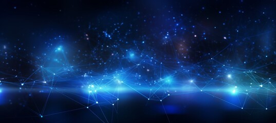 Fototapeta premium Abstract digital background with glowing network connections and a global map, symbolizing technology, connectivity, data transfer, and cyber security in a futuristic style