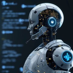 Fototapeta premium Futuristic AI Assistant with a Headset
