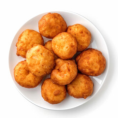 a plate of fried food on a white surface