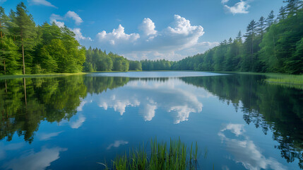 Obraz premium reflection of trees in the lake