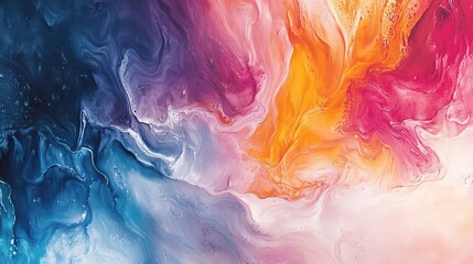 Abstract Fluid Art: Swirling Hues of Imagination 
