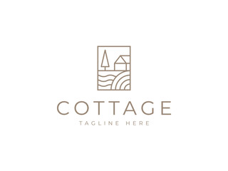 cottage logo vector illustration. cabin logo template