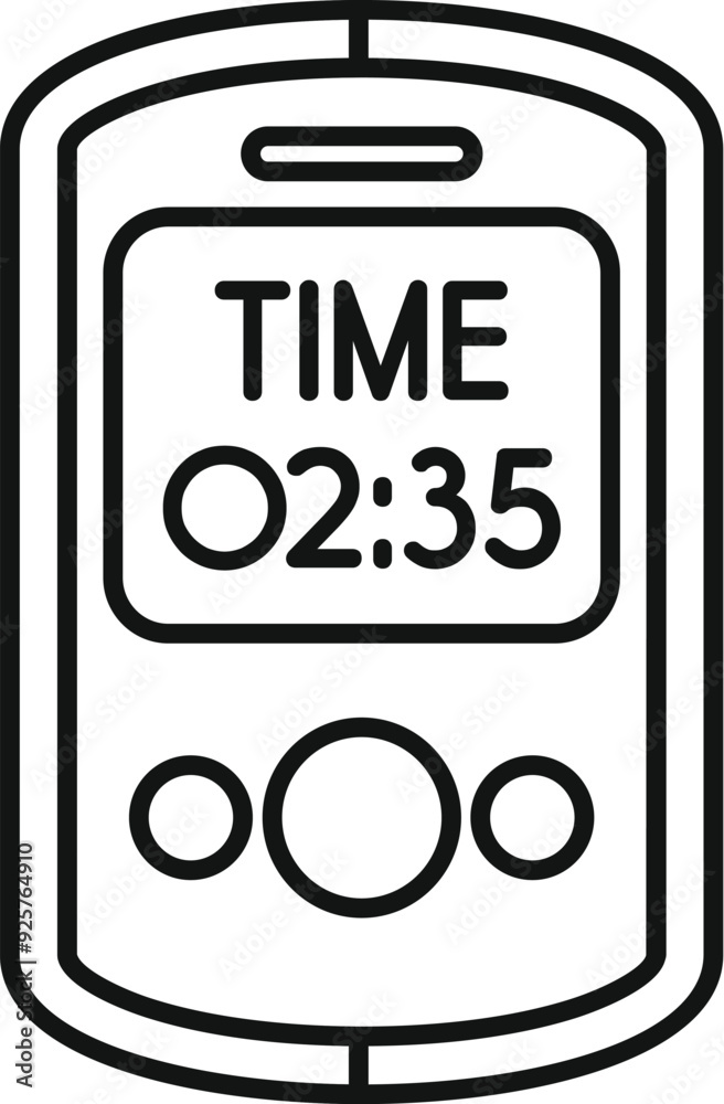 Poster digital timer displaying time passing with buttons for setting