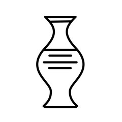 Vase Icon. Line art style design isolated on white background