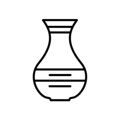 Vase Icon. Line art style design isolated on white background