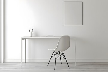 Minimalist White Workspace Interior Design