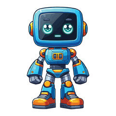 Fototapeta premium handsome robot character front facing idle pose