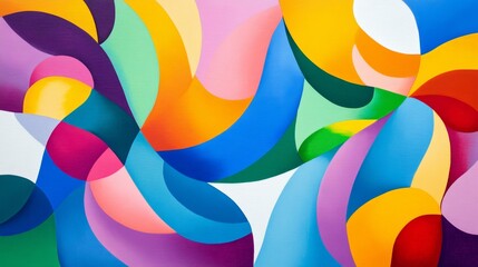 Obraz premium Vibrant Abstract: Fluid Organic Shapes in Modern Art with Colorful Curves