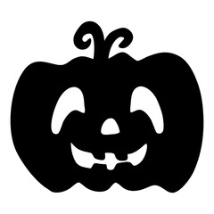 Halloween decoration elements in doodle hand-drawn graphic illustration on transparent background. Black silhouette style.