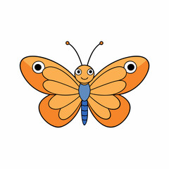 Butterfly isolated on white, butterfly vector illustration, animal vector art, butterfly silhouette, butterfly vector icon, butterfly line art, eps