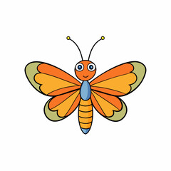 Butterfly isolated on white, butterfly vector illustration, animal vector art, butterfly silhouette, butterfly vector icon, butterfly line art, eps