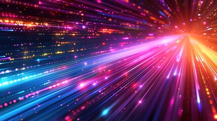 Abstract background with glowing lines and bokeh.