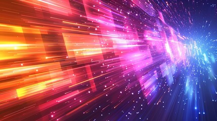 Obraz premium Abstract background with glowing lines and light streaks.