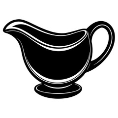 Ceramic Gravy Boat isolated on white, Ceramic Gravy Boat vector illustration, Ceramic Gravy Boat vector art, Ceramic Gravy Boat silhouette, teapot and cup vector icon, bteapot and cup line art, eps
