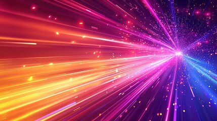 Abstract background with glowing lines and particles.