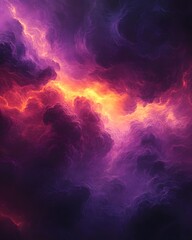 Fototapeta premium Abstract Background with Purple and Orange Clouds