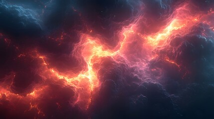 Abstract Background - Red and Blue Fractal Flames