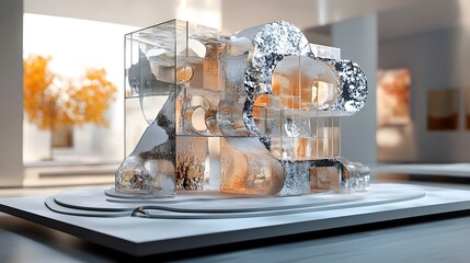 Fototapeta premium Conceptual Framework with Interconnected Components in 3D Rendering