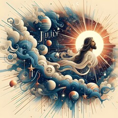 Celestial July with Jesus in the Light