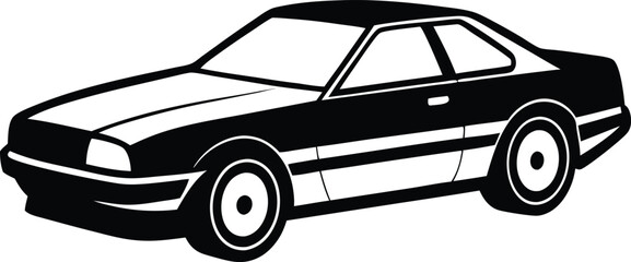 Black and White Silhouette of a Car