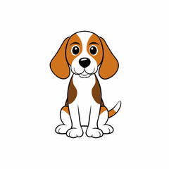 Dog isolated on white, Dog vector illustration, petvector art, Dog silhouette, animal vector icon, dog with bone line art, eps