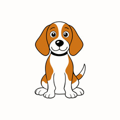 Dog isolated on white, Dog vector illustration, petvector art, Dog silhouette, animal vector icon, dog with bone line art, eps