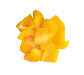 Yellow slice sweet bell pepper isolated