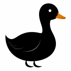 Duck isolated on white, Duck vector illustration, pet vector art, Duck silhouette, animal vector icon, Duck with bone line art, eps
