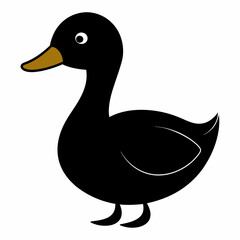 Duck isolated on white, Duck vector illustration, pet vector art, Duck silhouette, animal vector icon, Duck with bone line art, eps