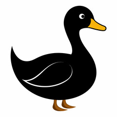 Duck isolated on white, Duck vector illustration, pet vector art, Duck silhouette, animal vector icon, Duck with bone line art, eps