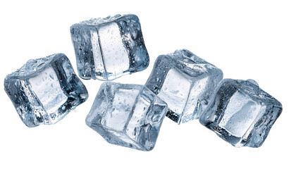 Obraz premium A bunch of ice float in the air isolated on transparent background