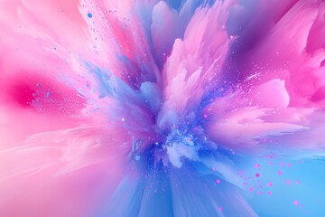 Obraz premium Vibrant Digital Burst: Energetic Abstract Explosion in Pink and Blue