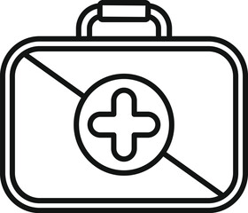 Fototapeta premium First aid kit icon representing medical supplies and equipment for treating injuries